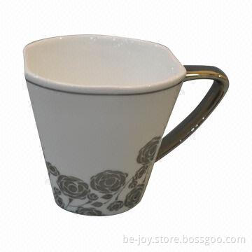 10oz electroplated porcelain cup, gold/silver, OEM orders are welcome